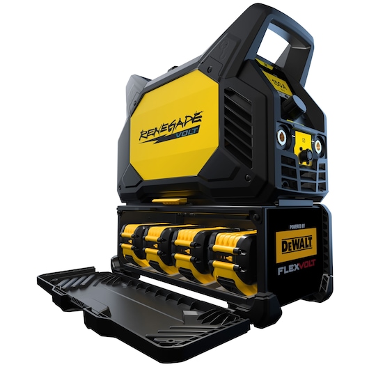 IMPACT-RESISTANT ESAB RENEGADE VOLT WELDER WITH MEMORY STORAGE - SIDE DISPLAY