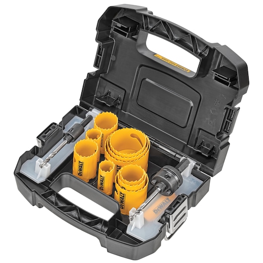 Hole saw kit with replacement parts
