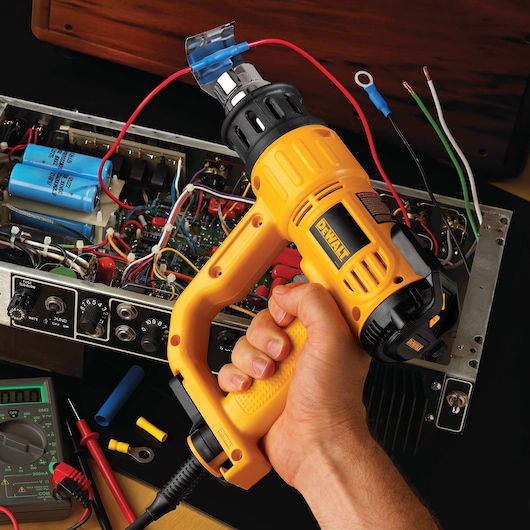 Heat Gun kit with LCD display next to some open hardware