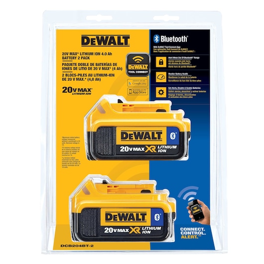Two 20 Volt Lithium-Ion Battery with Bluetooth in plastic Packaging