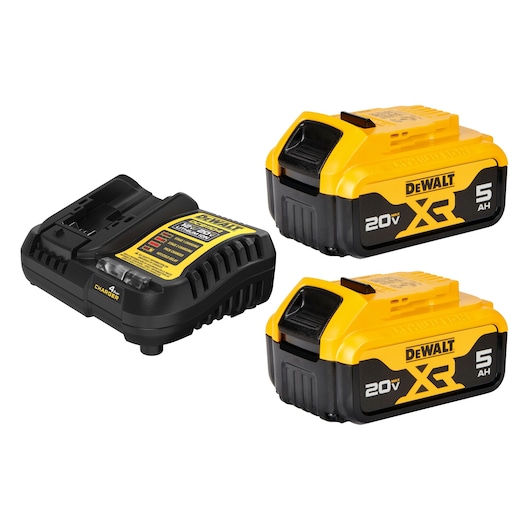 DEWALT DCB205 20V MAX 5 AH Battery Kit 2 batteries, 1 charger.