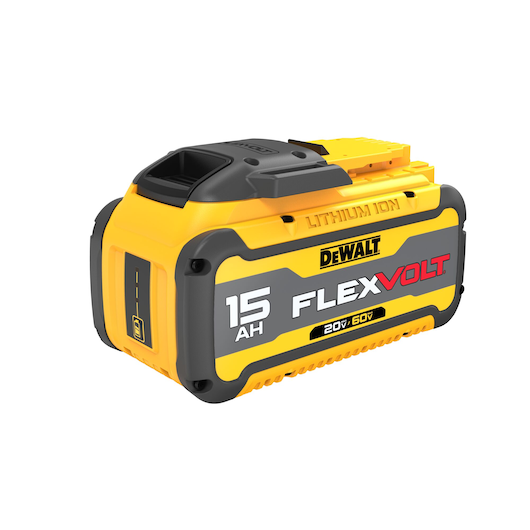 Profile of flexvolt 20 by 60 volt 15 ampere hour battery.