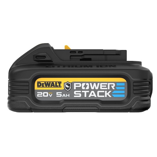 DEWALT POWERSTACK five amp hour battery profile view from the side