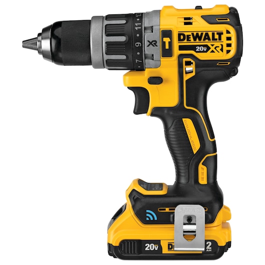 Profile of Cordless Compact Hammer drill with Tool Connect.
