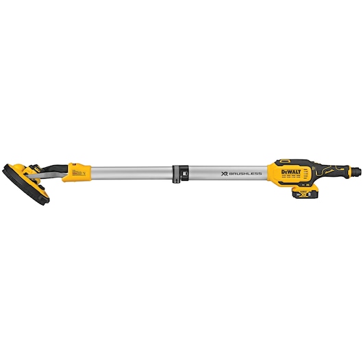 Cordless drywall sander with battery.