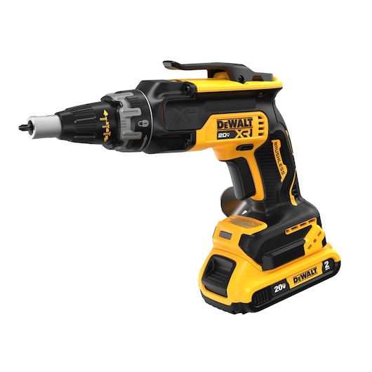 Front view of the 20V MAX* XR® Brushless Drywall Screwgun with 2.0Ah Battery