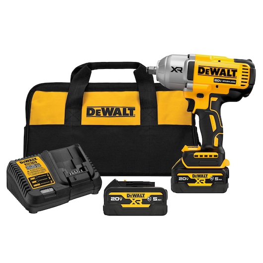 20V MAX XR(R) 1/2 in. High Torque Impact Wrench Kit with 2 20V MAX Oil Resistant Batteries