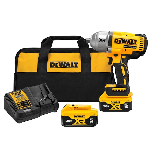 20V MAX XR(R) 1/2 in. High Torque Impact Wrench Kit with 2 20V MAX 5.0 Ah Battery 