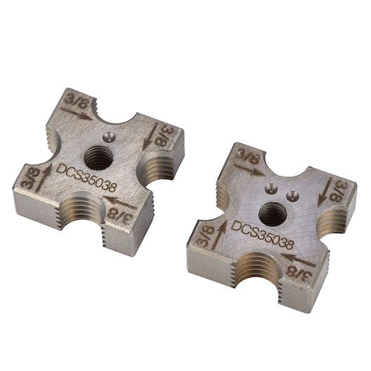 Two Replacement Cutting Dies measuring 3 eighths of an inch