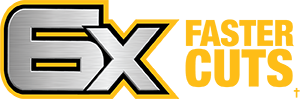 Dewalt Impact Connect PVC PEX pipe cutter 6X Faster Cuts graphic Dewalt Impact Connect PVC PEX pipe cutter 6X Faster Cuts graphic