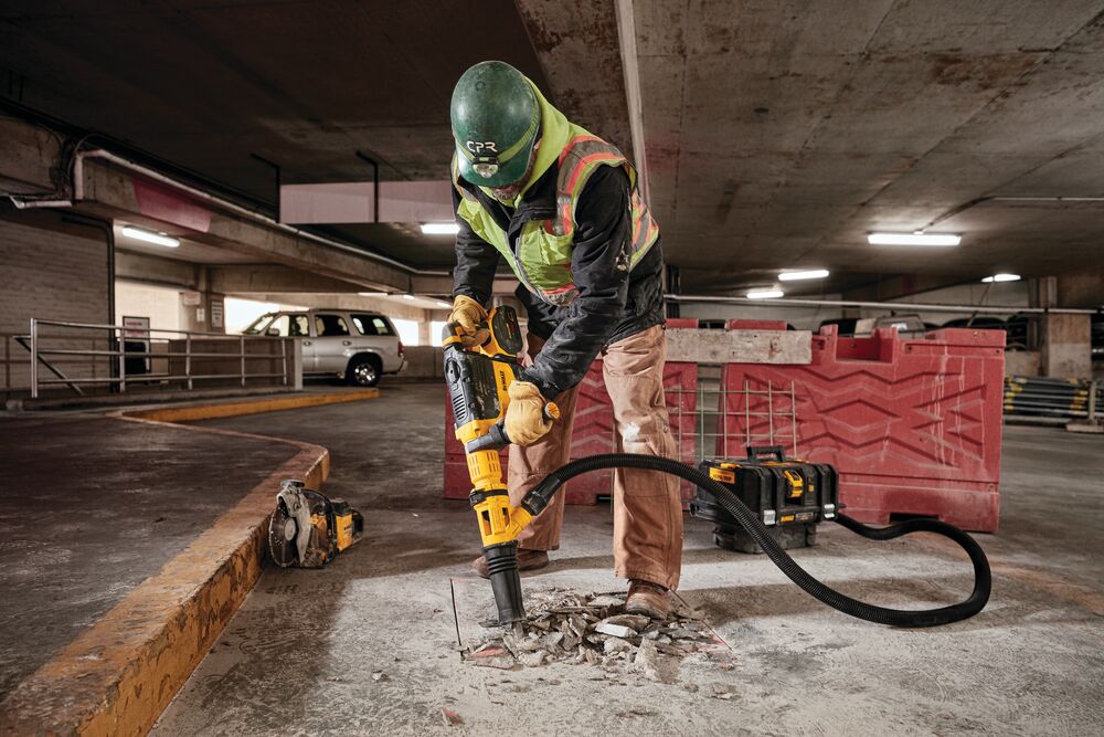 Cordless Dust Extractor being used. Cordless Dust Extractor being used.