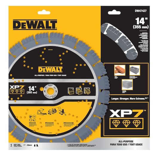 XP7 all purpose segmented diamond blades in packaging.