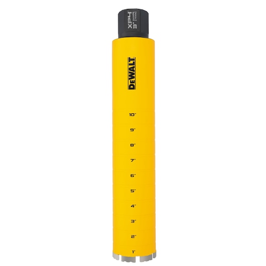 3" DEWALT Diamond Core Bit on white at a profile view
