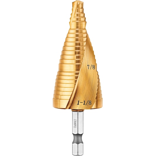 Profile of high speed steel 2 step drill bit.