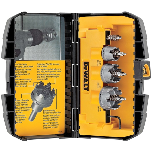 Profile of 3 pc metal cut carbide hole saw set.