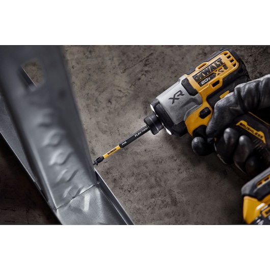  2 inch PH2 bit being used to fasten metal