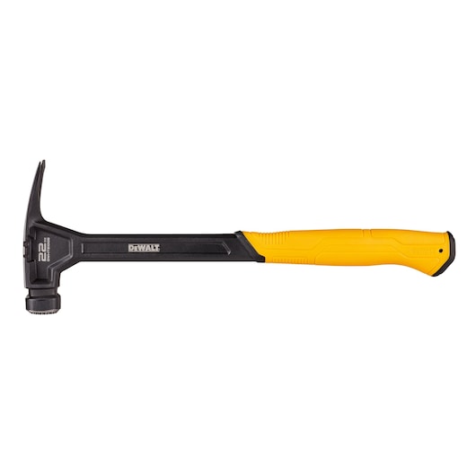 Left profile of 22 ounce steel framing hammer.