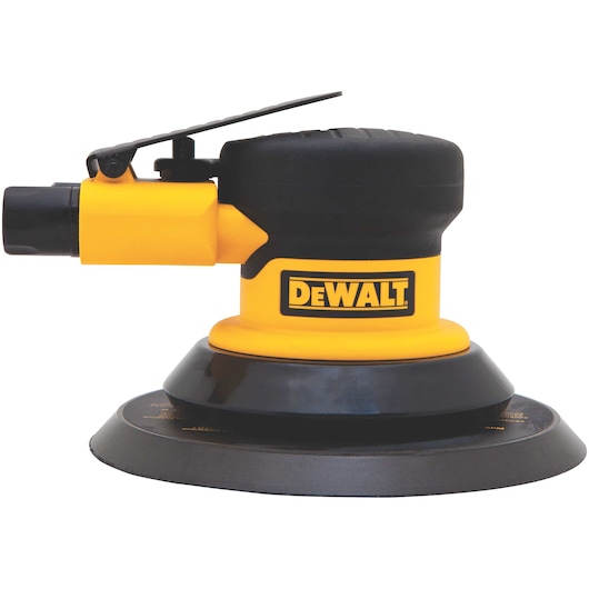 Quarter inch 90 P s i Touch control trigger pneumatic palm sander.