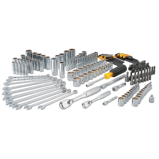 Profile of 172 piece mechanics tool set.