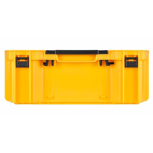 Close up of latches of a tough system deep tool tray.