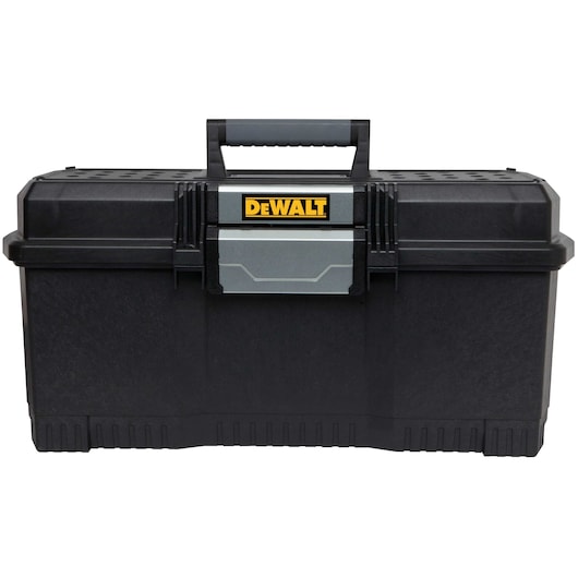 Close up of 24 inch One touch tool box.\n