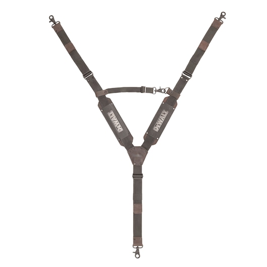 DEWALT LEATHER TOOL BELT SUSPENDERS FRONT FACING