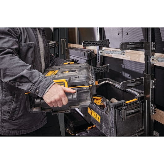 tough system 2.0 rolling tower optimizing organization of toolboxes.
