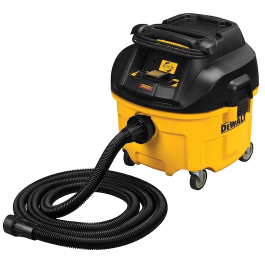 Profile of 8 Gallon wet /  dry H E P A / R R P dust extractor.