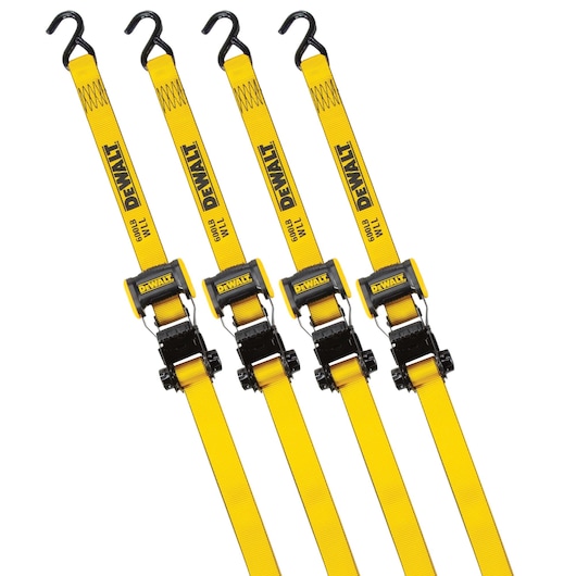 1.25" x 12' Ratchet Tie Down Straps 1800 LB Break Strength (4 PK)
