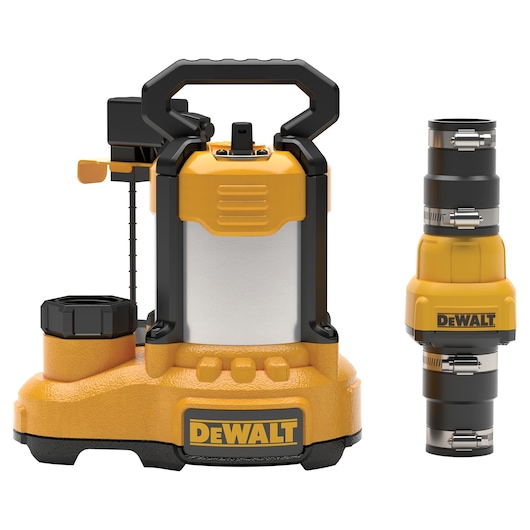 1-3HP SUMP PUMP STAINLESS STEEL CAST IRON ALUMINUM SUBMERSIBLE AUTOMATIC VERTICAL SWITCH INCLUDES CHECK VALVE FRONT VIEW